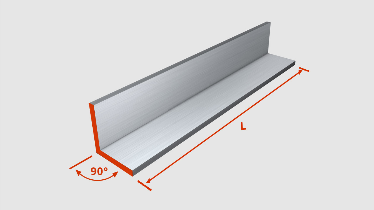 Stahlwinkel Winkeleisen thyssenkrupp Winkelprofil aus Stahl 25 x 25 x 4 mm in 1500 mm Länge Werkstoff: S235JR gleichschenklig 